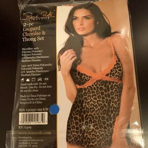 2-pc leopard chemise and thong set
